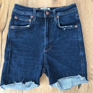 AGOLDE Denim Shorts Cut Off Raw Hem SZ 25